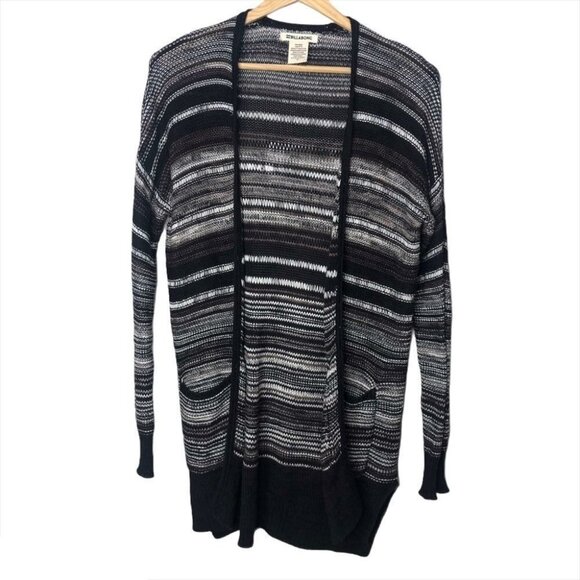 Billabong Multi Colour Knit Open Front Lightweight Striped Cardigan Size Small - Picture 1 of 8